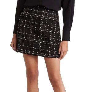 Ted Baker London Chele Tweed Mini Skirt Black